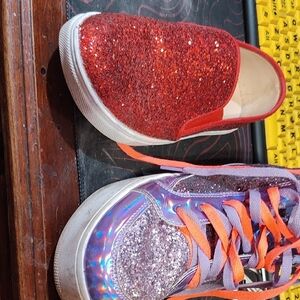 Glittery Red and Purple Kids Shoes